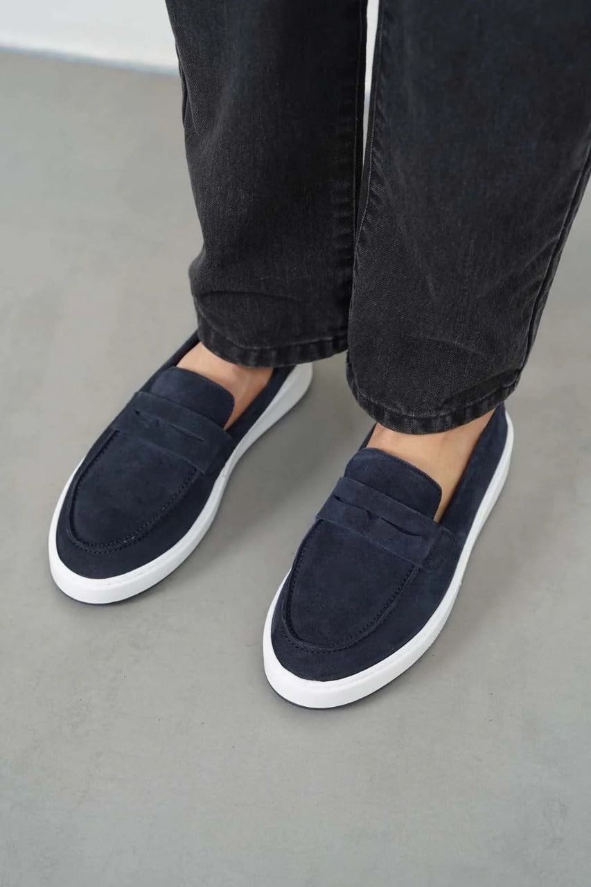 SUEDE PENNY LOAFERS